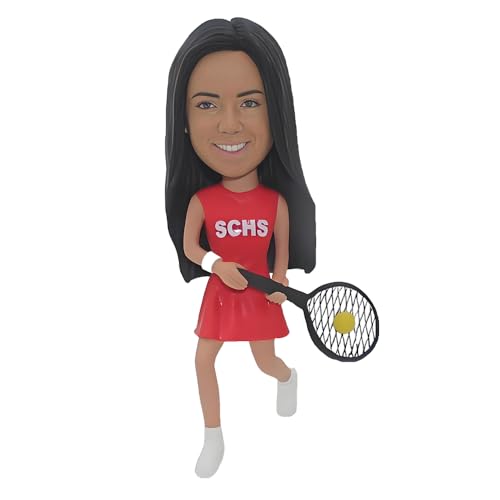 Tennis Player Custom Bobble-Heads Figurine Customized Doll.Bobble Head Figures Handmade Personalized Sculpture