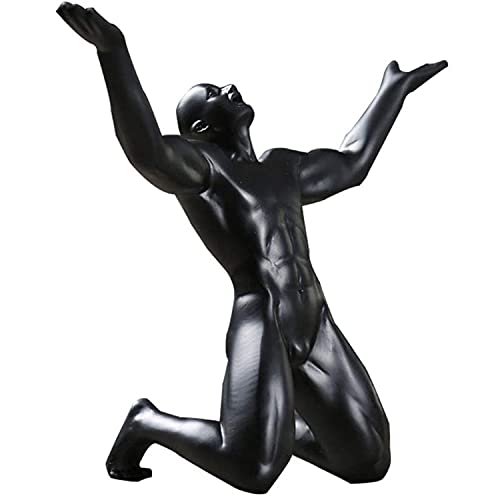 Resin Retro Sculptures Statue Ornaments Bookshelf Desktop Shouting Character Decoration Collectible Figurines Home Office (Black)
