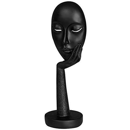 Abstract Characters Crafts Statue Women Face Art Sculpture Resin Handmade Carving Figurine Thinking Lady Statue Home Office Bedroom Living Room Study Room Studio Decorations