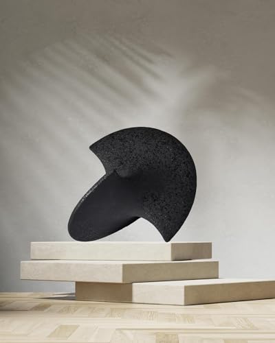 UPWOIGH Large Black Ceramic Inspired Art. Handmade Statues Personalized Ceramic Balancing Sculpture for Living Room.Table Décor.1Pack(9.45x8.6in)
