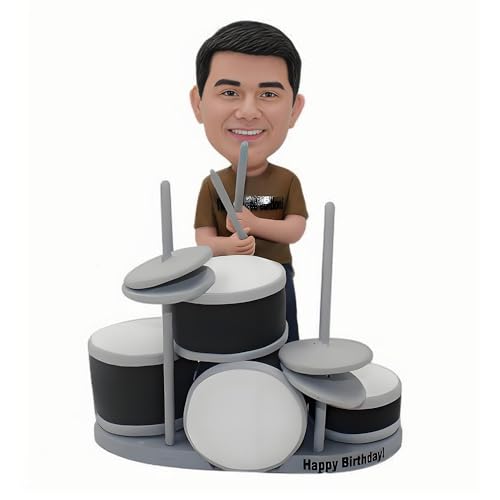 Customized Bobblehead.Drum Player Enthusiast Custom Band Drummer Handmade Personalized Sculpture Gifts for Men