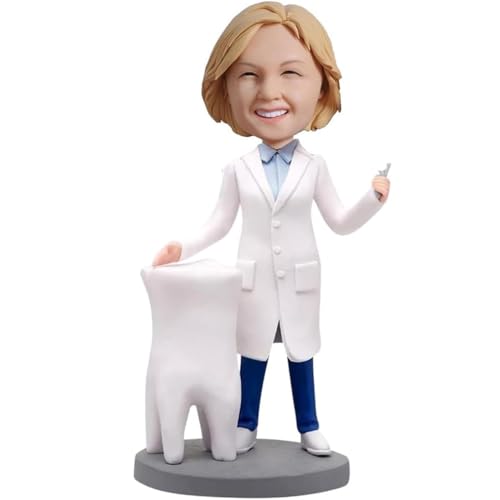 Doctor Custom Bobble-Heads Figurine.Surgeon Customized Doll.Dentist Bobble Head.Nurse Bobblehead Figures Handmade Personalized Sculpture (Dentist 4)