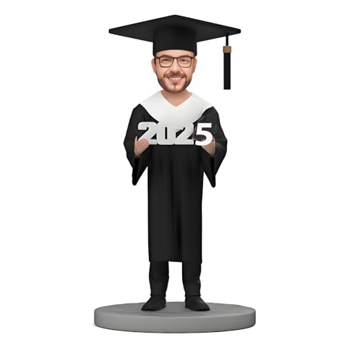 2024 Graduates in Black Uniform During Graduation Season Bobbleheads Customized.Figures Handmade Personalized Sculpture