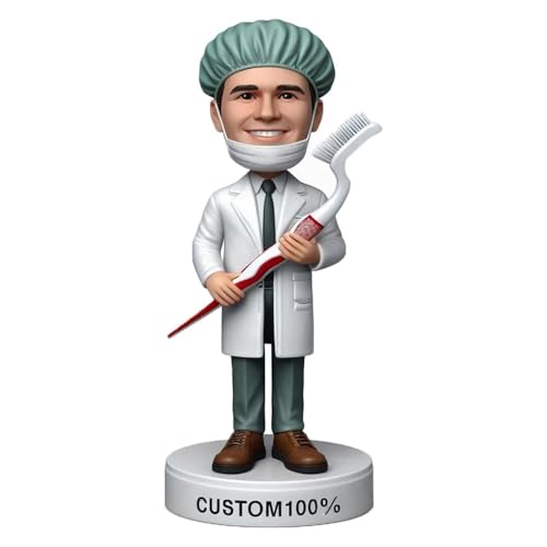 Doctor Custom Bobble-Heads Figurine.Surgeon Customized Doll.Dentist Bobble Head.Nurse Bobblehead Figures Handmade Personalized Sculpture (Dentist 3)