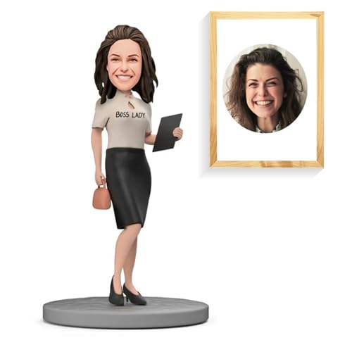 Boss Lady Custom Bobblehead Figurine. Personalized from Photo Bobbleheads.Customized Statue Sculpture for Officer Girls 6-10