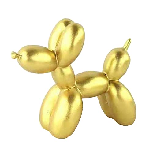 Resin Balloon Dog Sculpture.Creative Cute Animal Crafts Figurine Balloon Dog Shaped Statue Art Sculpture Modern Desktop Ornament Decoration for Home Bedroom Living Room & Office Decor (Gold)