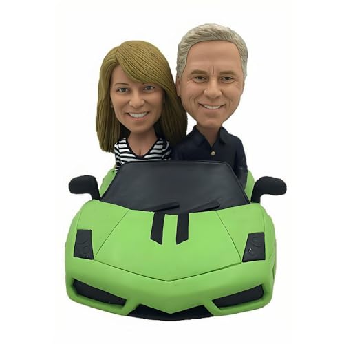 Custom Bobblehead Figurine of Couple in Sports Car.Customized Bobble Head for Lovers Based on Your Photo.Home Decoration Personalized Statue Sculpture