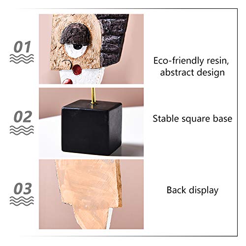 Abstract Characters Crafts Ornaments Face Art Statue Sculpture Resin Handmade Carving Figurine Knick-Knack Home Office Bedroom Living Room Study Room Studio Decorations. Proud Face