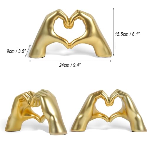 Heart Shaped Hand Gesture Statues Modern Art Sculpture Personalized Finger Home Decoration for Wedding Home Office Desktop Gifts