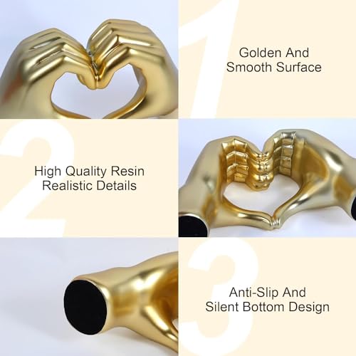 Heart Shaped Hand Gesture Statues Modern Art Sculpture Personalized Finger Home Decoration for Wedding Home Office Desktop Gifts