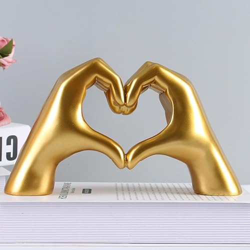 Heart Shaped Hand Gesture Statues Modern Art Sculpture Personalized Finger Home Decoration for Wedding Home Office Desktop Gifts