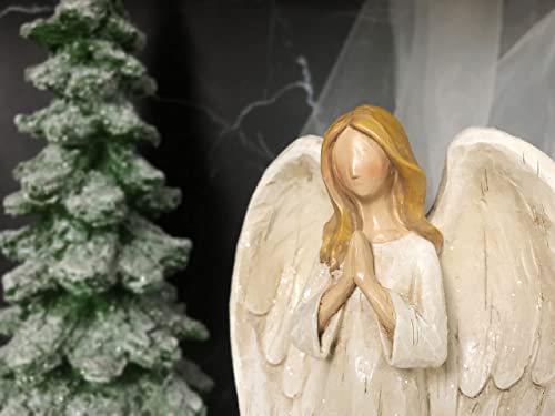 Hodao 8.9inch Resin Praying Angel Sculpture Figurine for Gifts Home Decoration Praying commemorating Angel Statue. exquisitely Carved and Hand-Painted Characters (Praying)