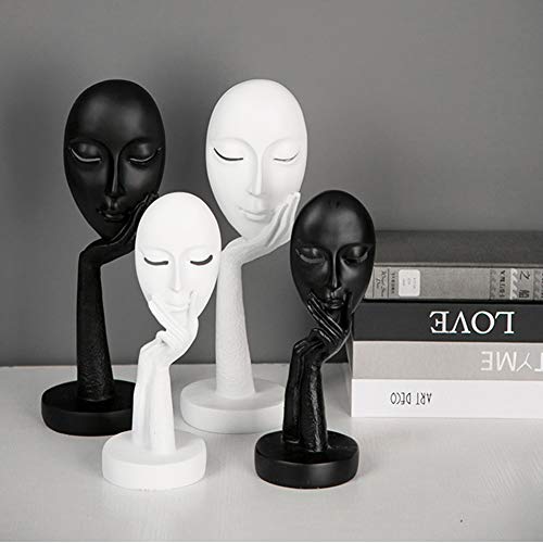 Abstract Characters Crafts Statue Women Face Art Sculpture Resin Handmade Carving Figurine Thinking Lady Statue Home Office Bedroom Living Room Study Room Studio Decorations