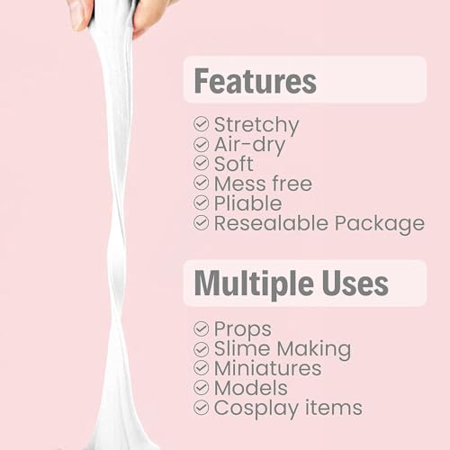 Super Light Modeling and Slime Clay. Air Dry. for Preschool Arts & Crafts.1.1 Pound/500Grams(white)