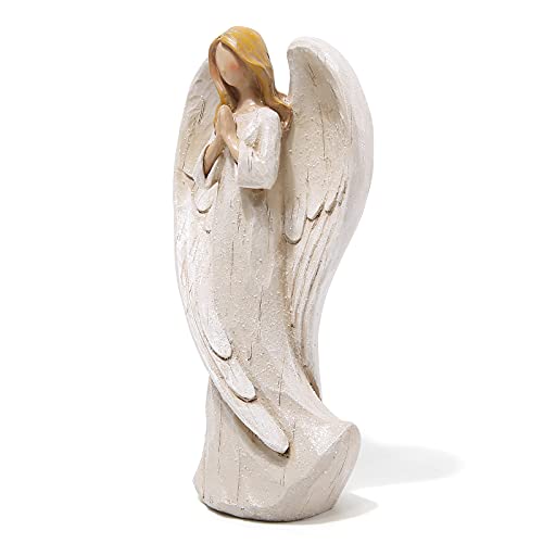 Hodao 8.9inch Resin Praying Angel Sculpture Figurine for Gifts Home Decoration Praying commemorating Angel Statue. exquisitely Carved and Hand-Painted Characters (Praying)