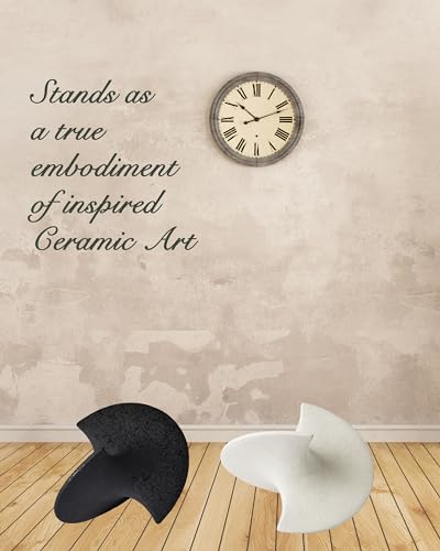UPWOIGH Large Black Ceramic Inspired Art. Handmade Statues Personalized Ceramic Balancing Sculpture for Living Room.Table Décor.1Pack(9.45x8.6in)