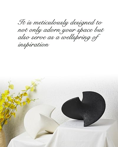 UPWOIGH Large Black Ceramic Inspired Art. Handmade Statues Personalized Ceramic Balancing Sculpture for Living Room.Table Décor.1Pack(9.45x8.6in)