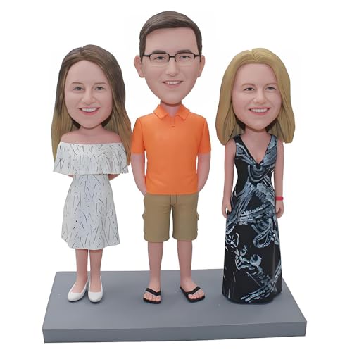 BobbleHeads Figurine Customized Doll.A Family Custom Bobble Head.Handmade Personalized Sculpture Gift