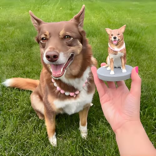 Customized Pet Custom Dog and Cat Bobblehead Figurine.Personalized Sculpture Animal Statue Memorial for Pet Owner