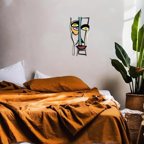Kas Home Abstract Wall Decor. Abstract Metal Line Face Wall Art Sign Modern Home Decor for Living Room. Bedroom. Office. Housewarming Couple's Gifts (8L x 16W)
