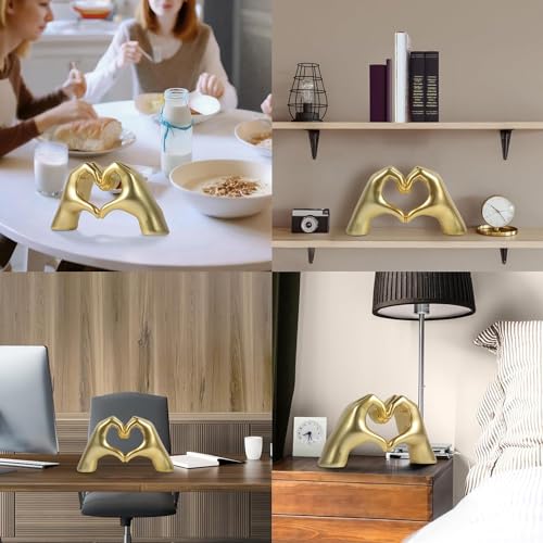 Heart Shaped Hand Gesture Statues Modern Art Sculpture Personalized Finger Home Decoration for Wedding Home Office Desktop Gifts