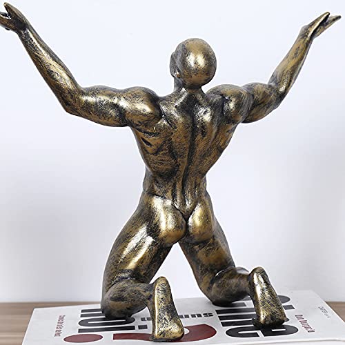 Resin Retro Sculptures Statue Ornaments Bookshelf Desktop Shouting Character Decoration Collectible Figurines Home Office (Black)