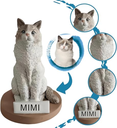 Customized Pet Custom Dog and Cat Bobblehead Figurine.Personalized Sculpture Animal Statue Memorial for Pet Owner