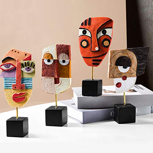 Abstract Characters Crafts Ornaments Face Art Statue Sculpture Resin Handmade Carving Figurine Knick-Knack Home Office Bedroom Living Room Study Room Studio Decorations. Proud Face